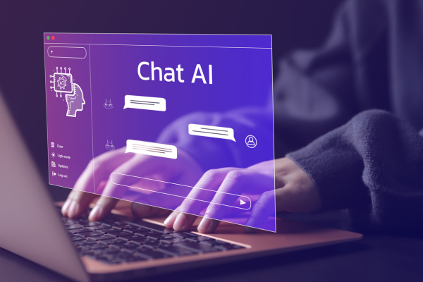 Person using a AI programme on a laptop