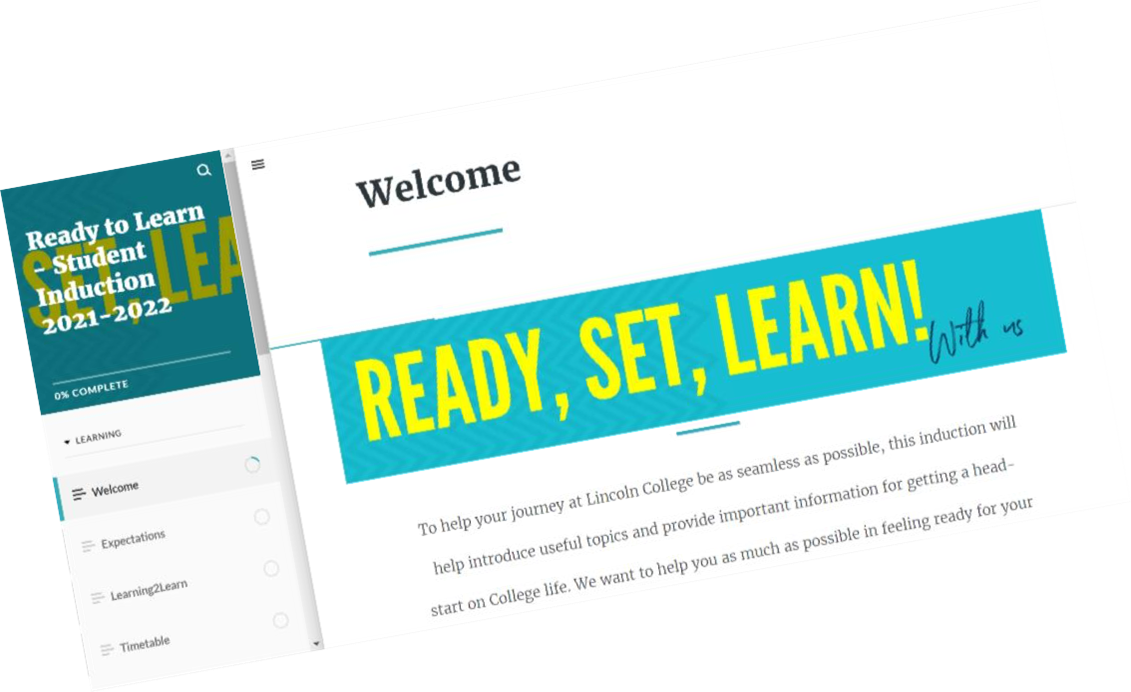 Screenshot of Ready, Set, Learn platform